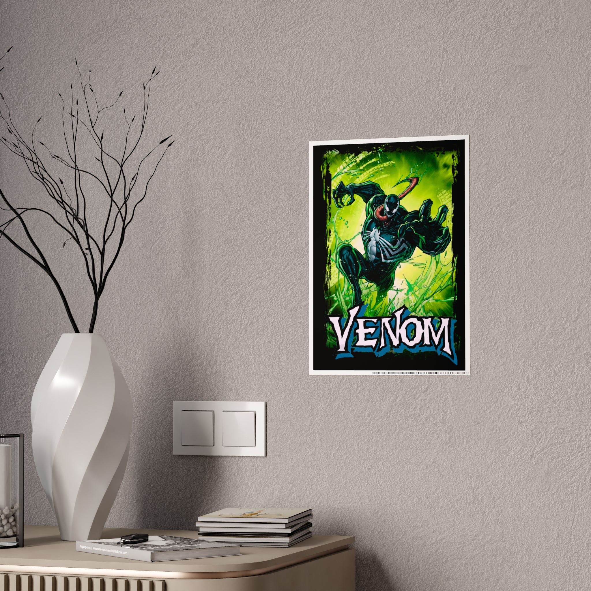 Venom Gloss Poster — Green Comic Art Wall Print