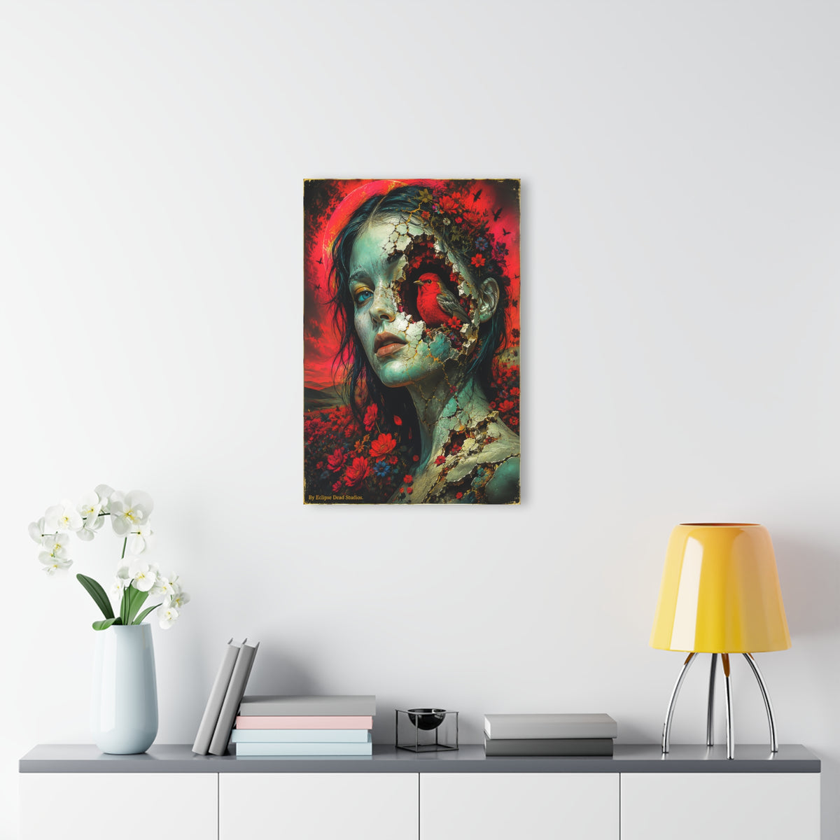 Surreal Floral Portrait Acrylic Print — French Cleat Wall Art