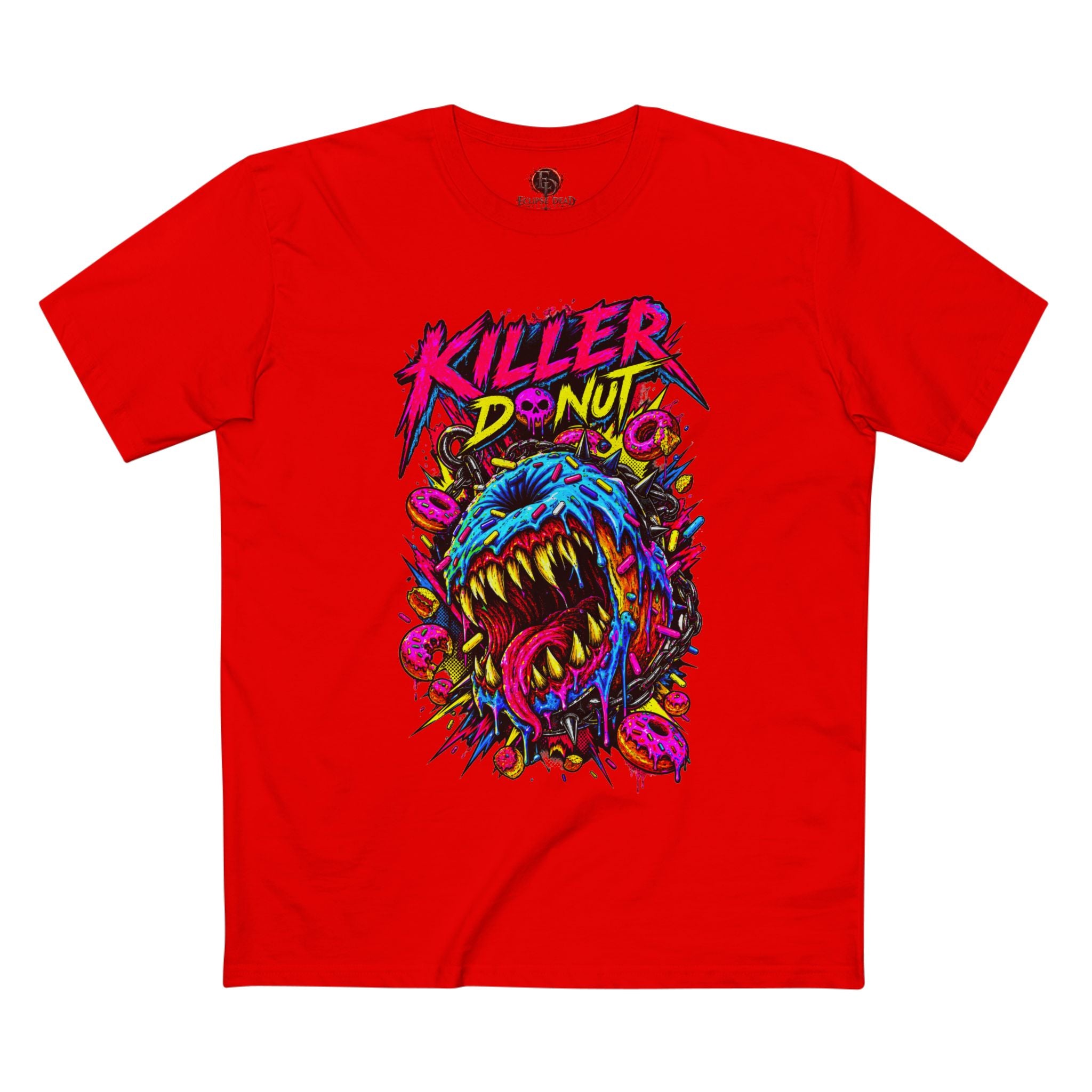Killer Donut Graphic Tee — Neon Monster Skate Punk T-Shirt