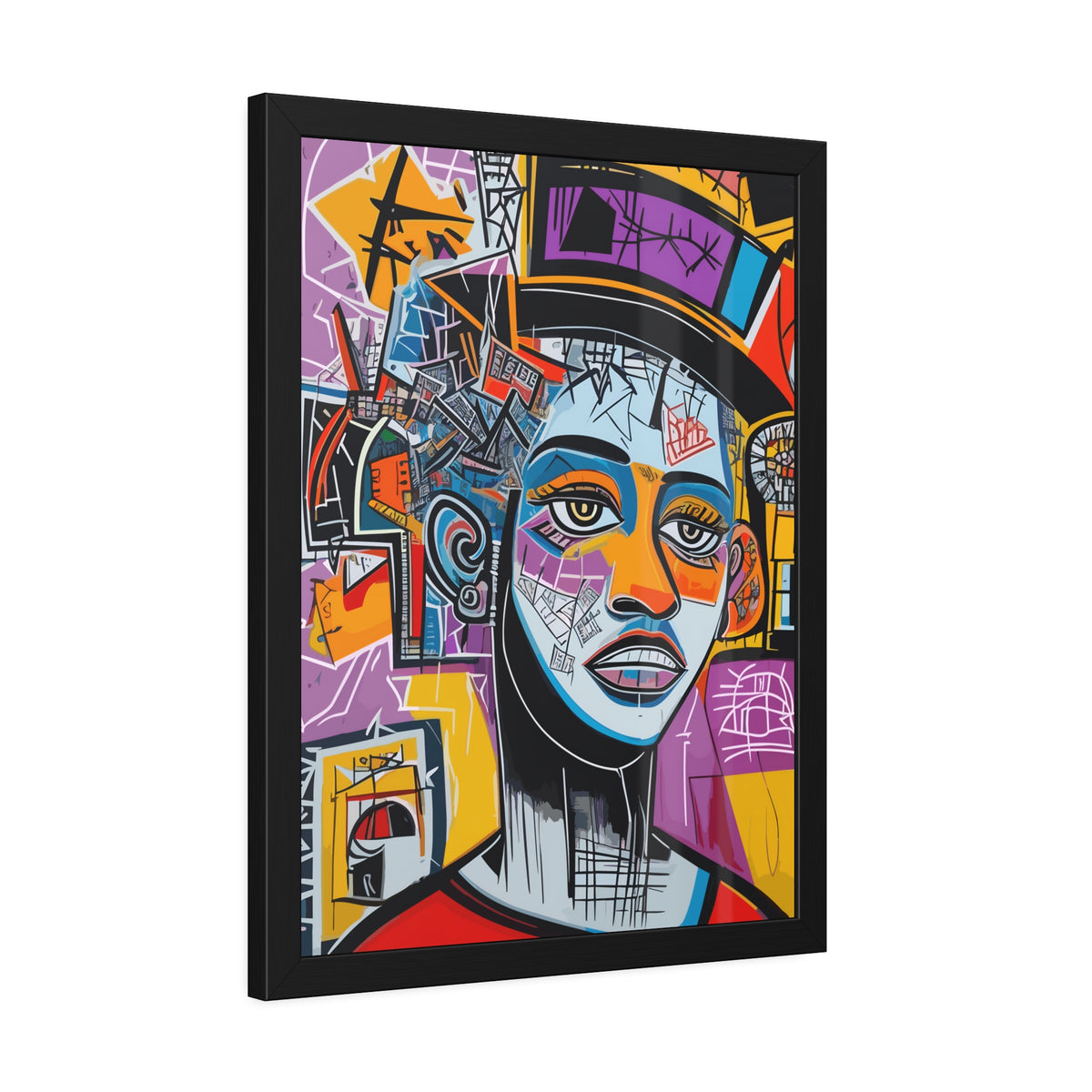 Framed Poster — Colorful Urban Abstract Portrait Wall Art