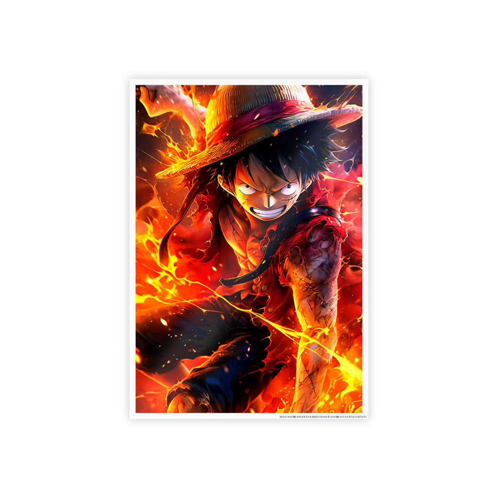 One Piece Luffy Fire Poster — Gloss Anime Wall Art