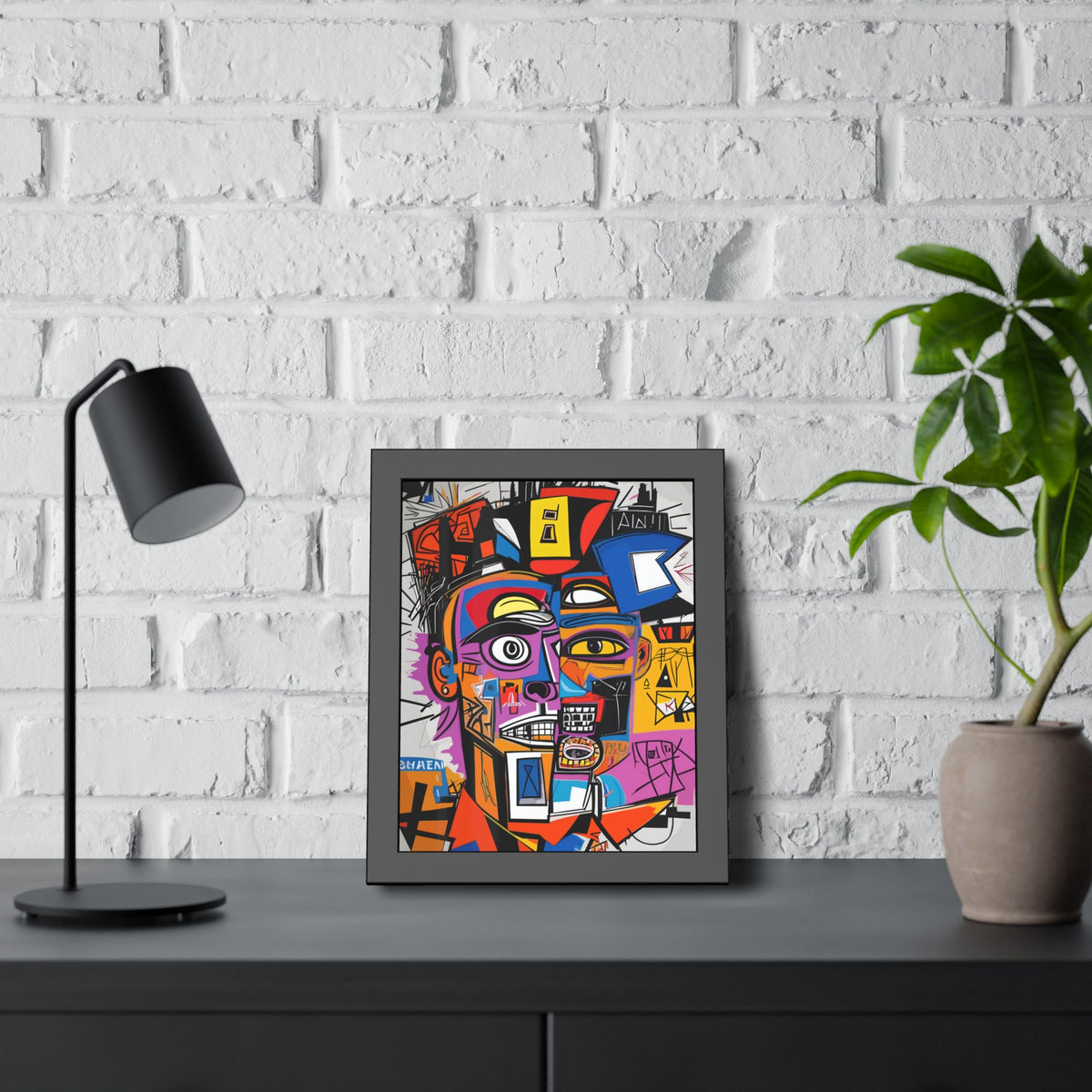Abstract Street Art Portrait Framed Poster
