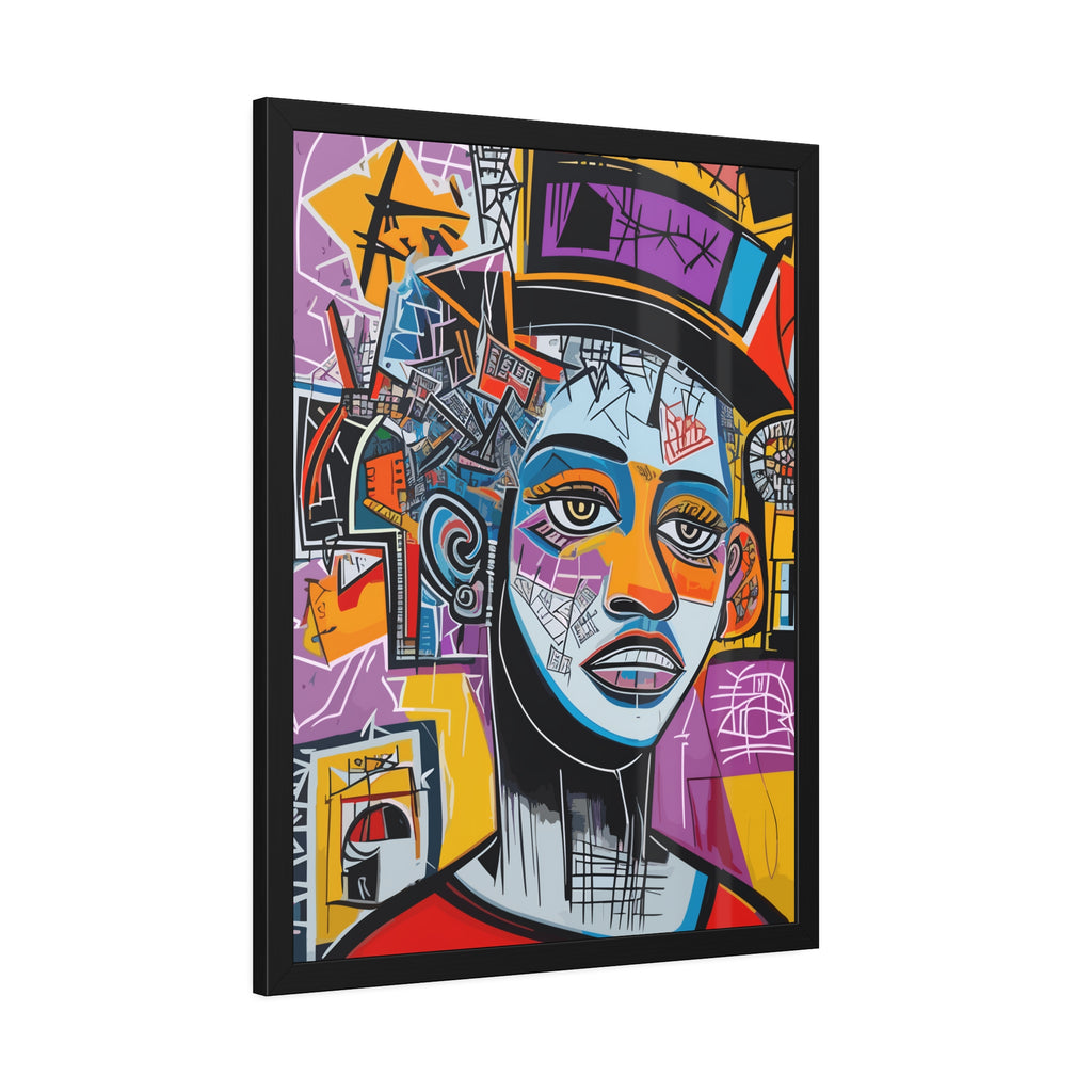 Framed Poster — Colorful Urban Abstract Portrait Wall Art