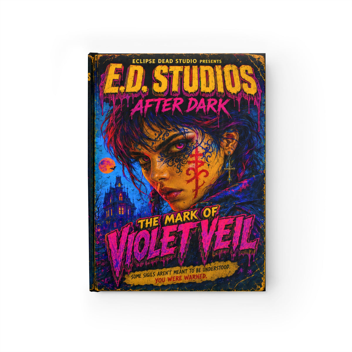 Violet Veil Horror Art Journal - Ruled Line | Gothic Notebook