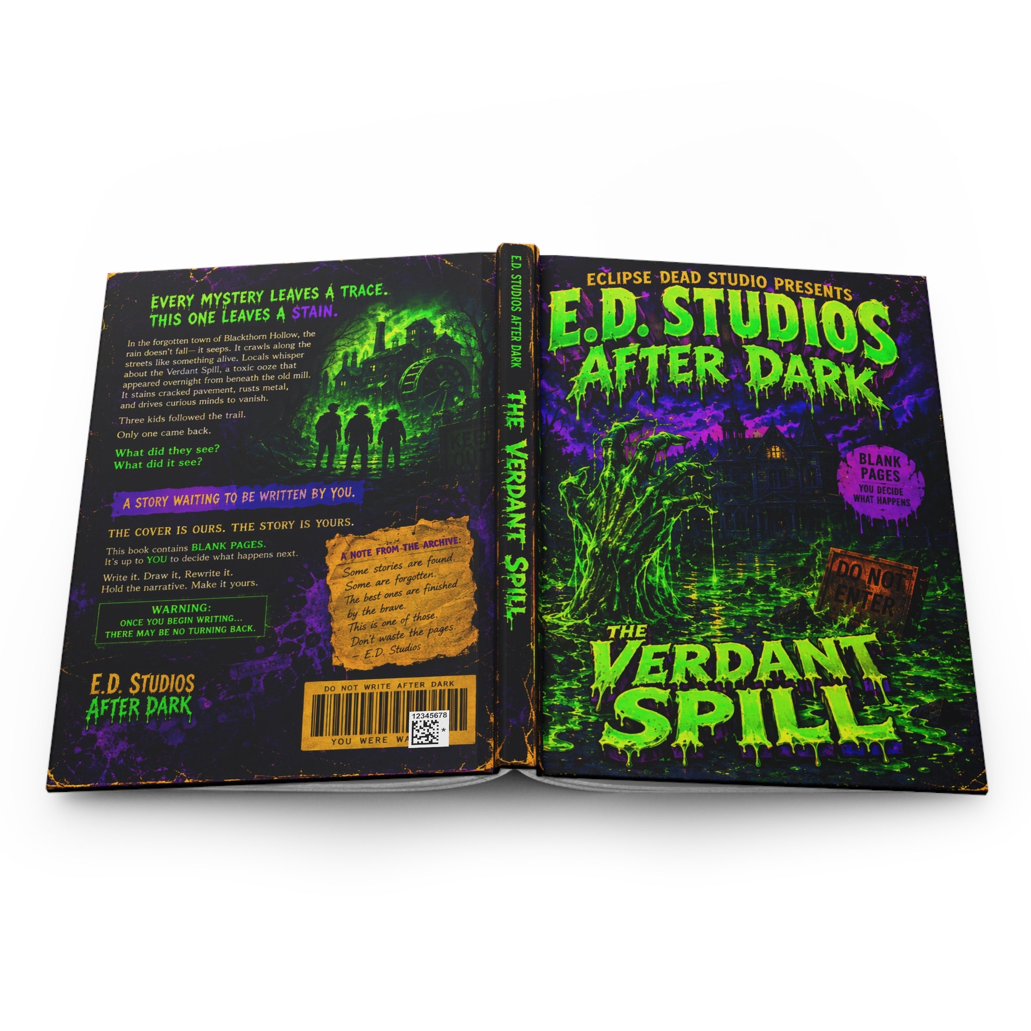 Verdant Spill Hardcover Journal | Horror Mystery Notebook