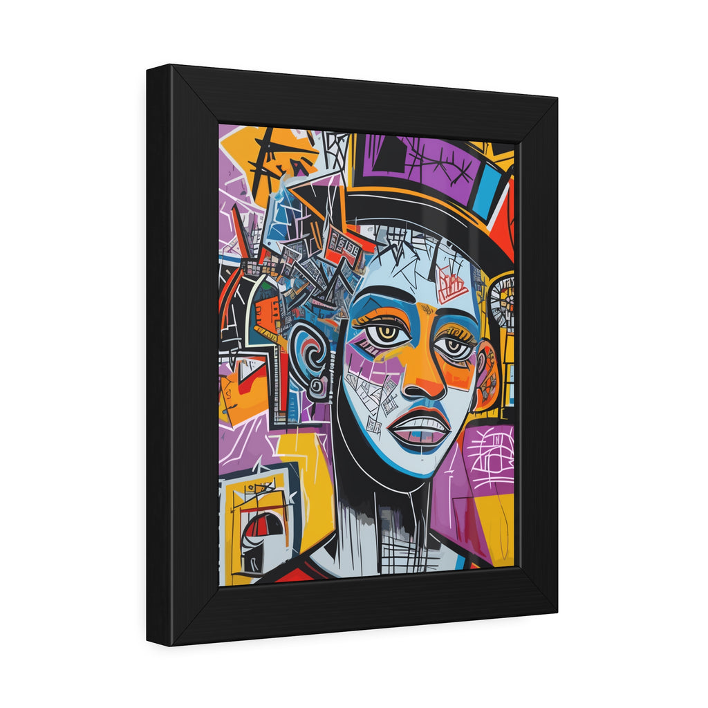 Framed Poster — Colorful Urban Abstract Portrait Wall Art