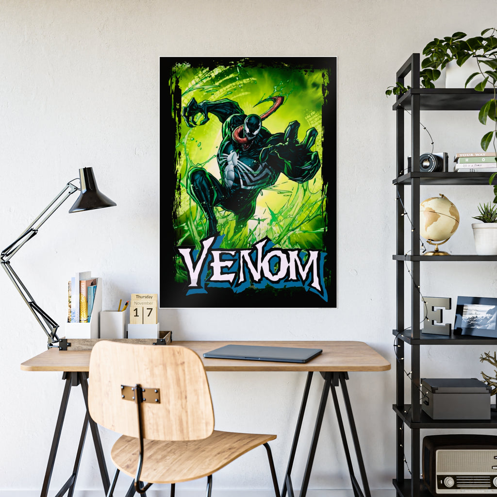 Venom Gloss Poster — Green Comic Art Wall Print