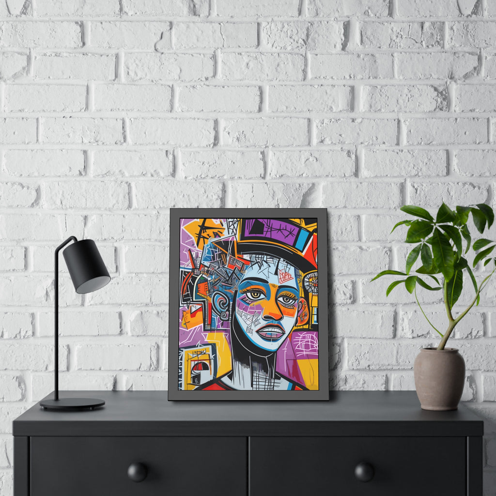 Framed Poster — Colorful Urban Abstract Portrait Wall Art