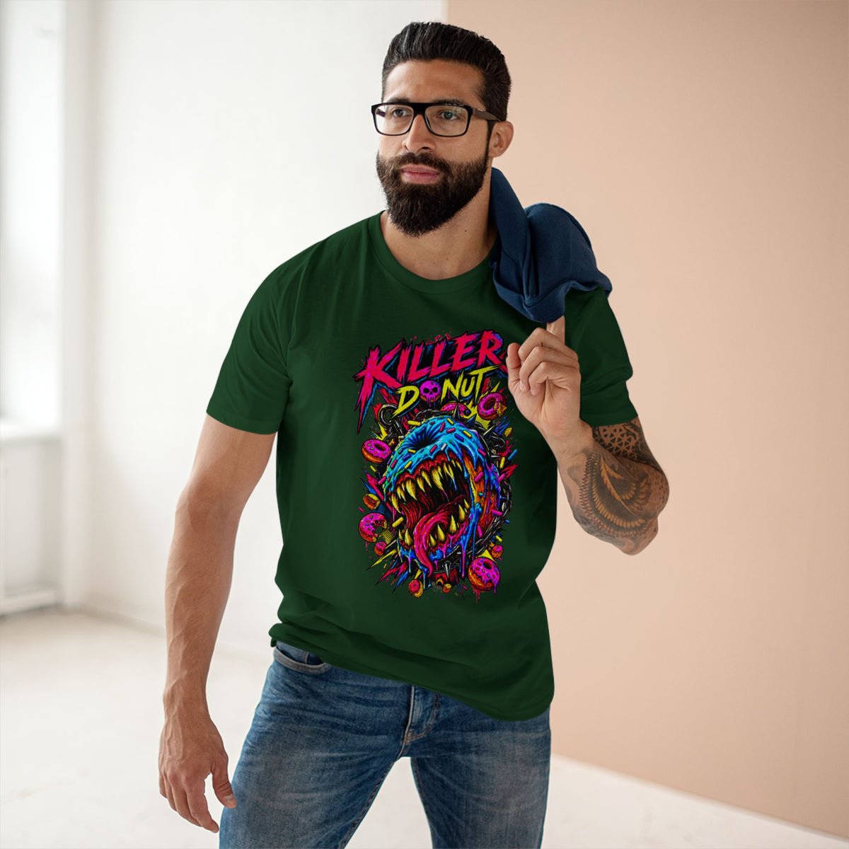 Killer Donut Graphic Tee — Neon Monster Skate Punk T-Shirt