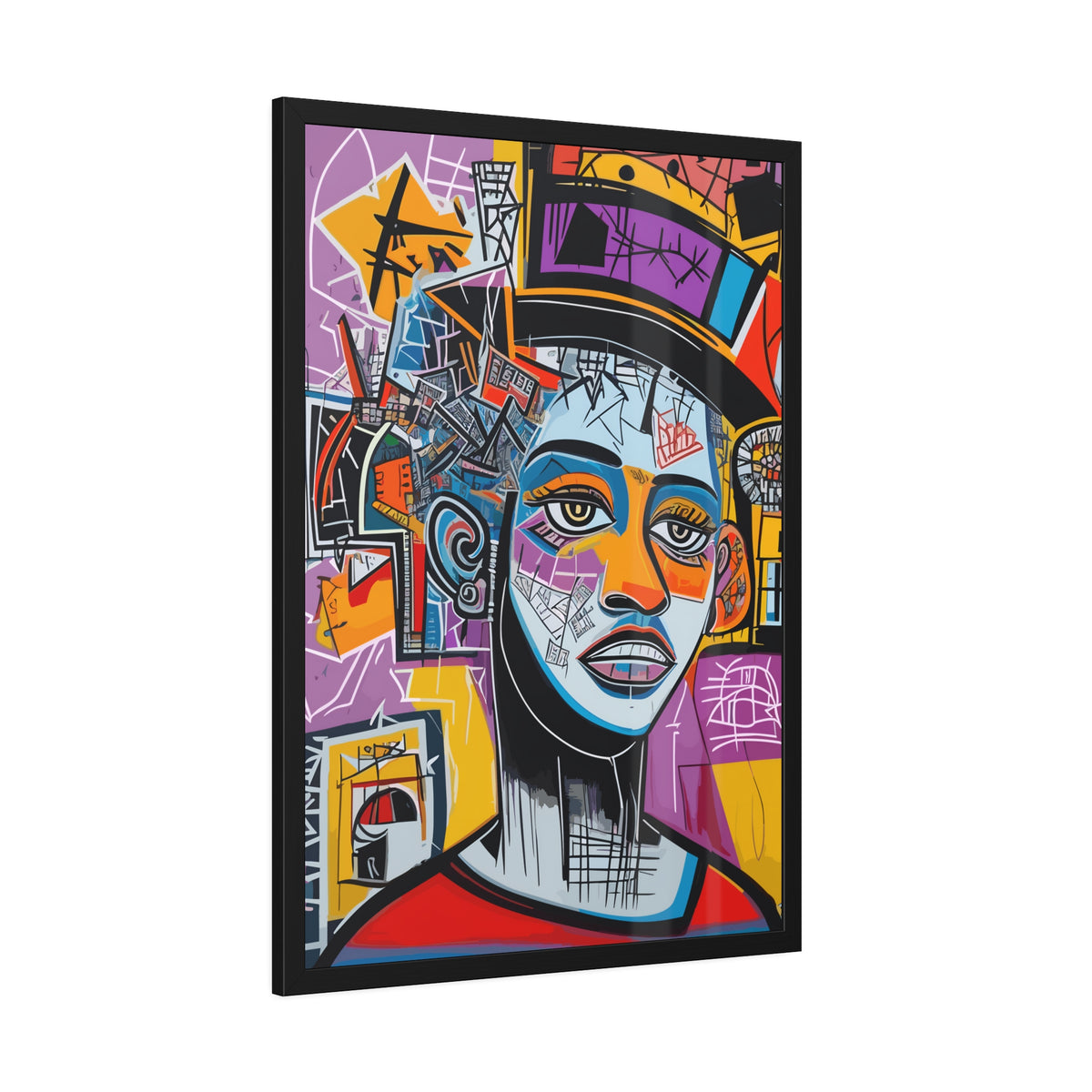 Framed Poster — Colorful Urban Abstract Portrait Wall Art