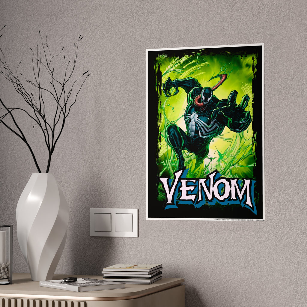 Venom Gloss Poster — Green Comic Art Wall Print