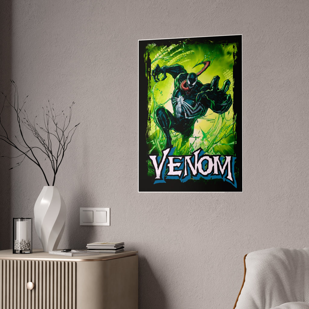 Venom Gloss Poster — Green Comic Art Wall Print