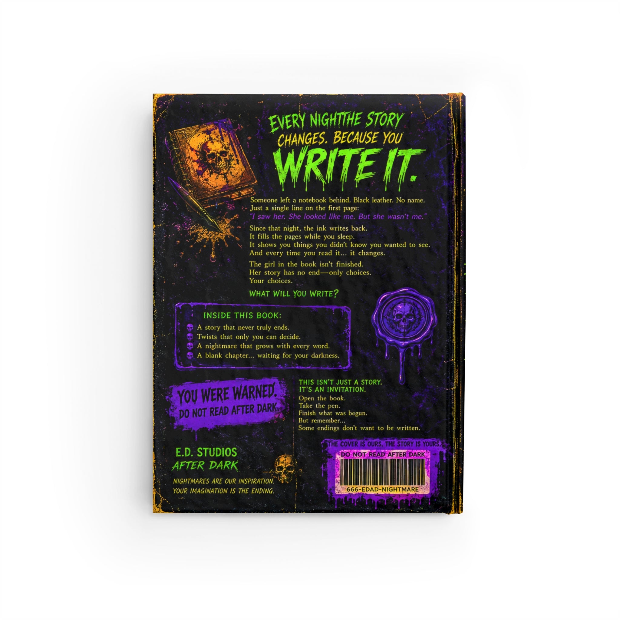 The Inked Confession Journal | Ruled Line, Gothic Horror Notebook