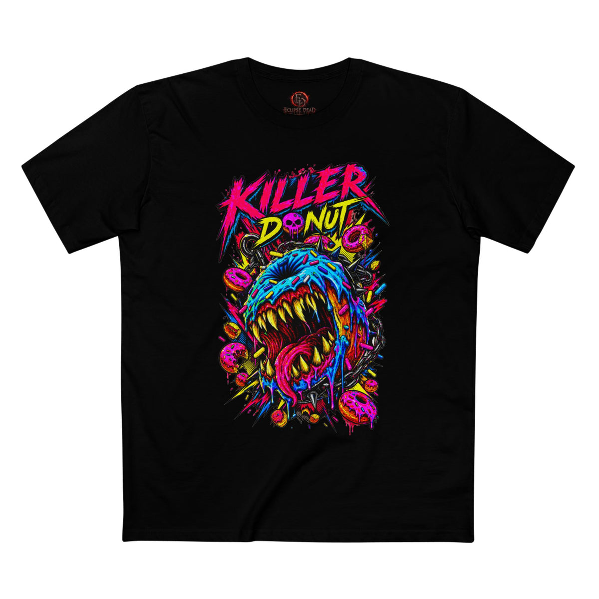 Killer Donut Graphic Tee — Neon Monster Skate Punk T-Shirt