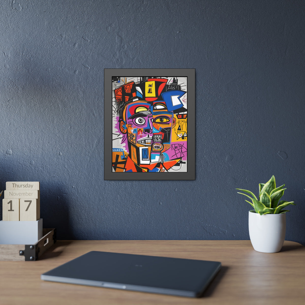 Abstract Street Art Portrait Framed Poster
