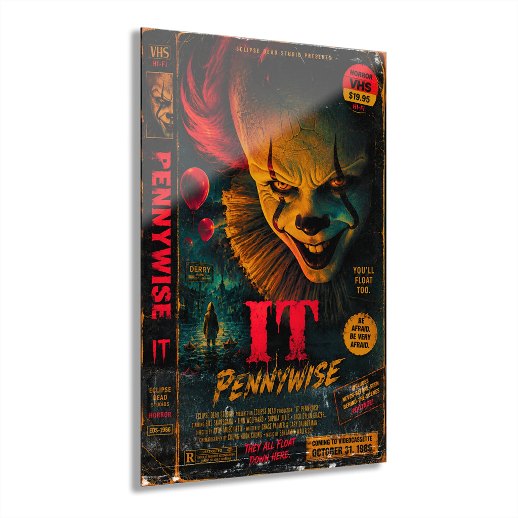 Acrylic Print — Pennywise IT Horror Wall Art (French Cleat Hanging)