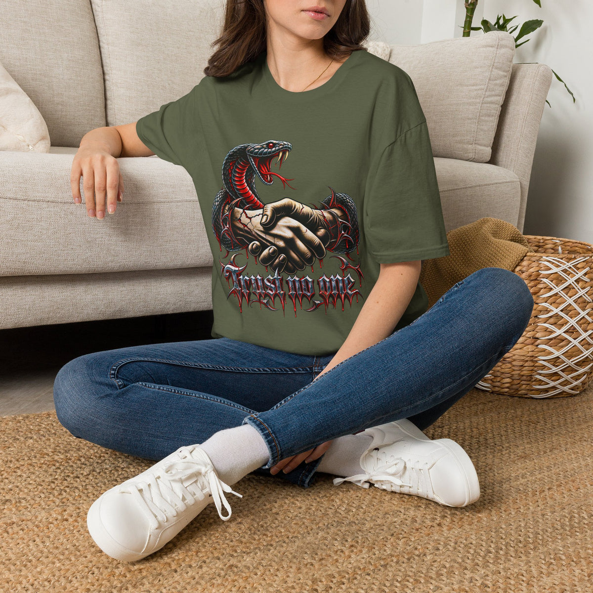 Trust No One T-Shirt — Venomous Serpent Graphic Tee