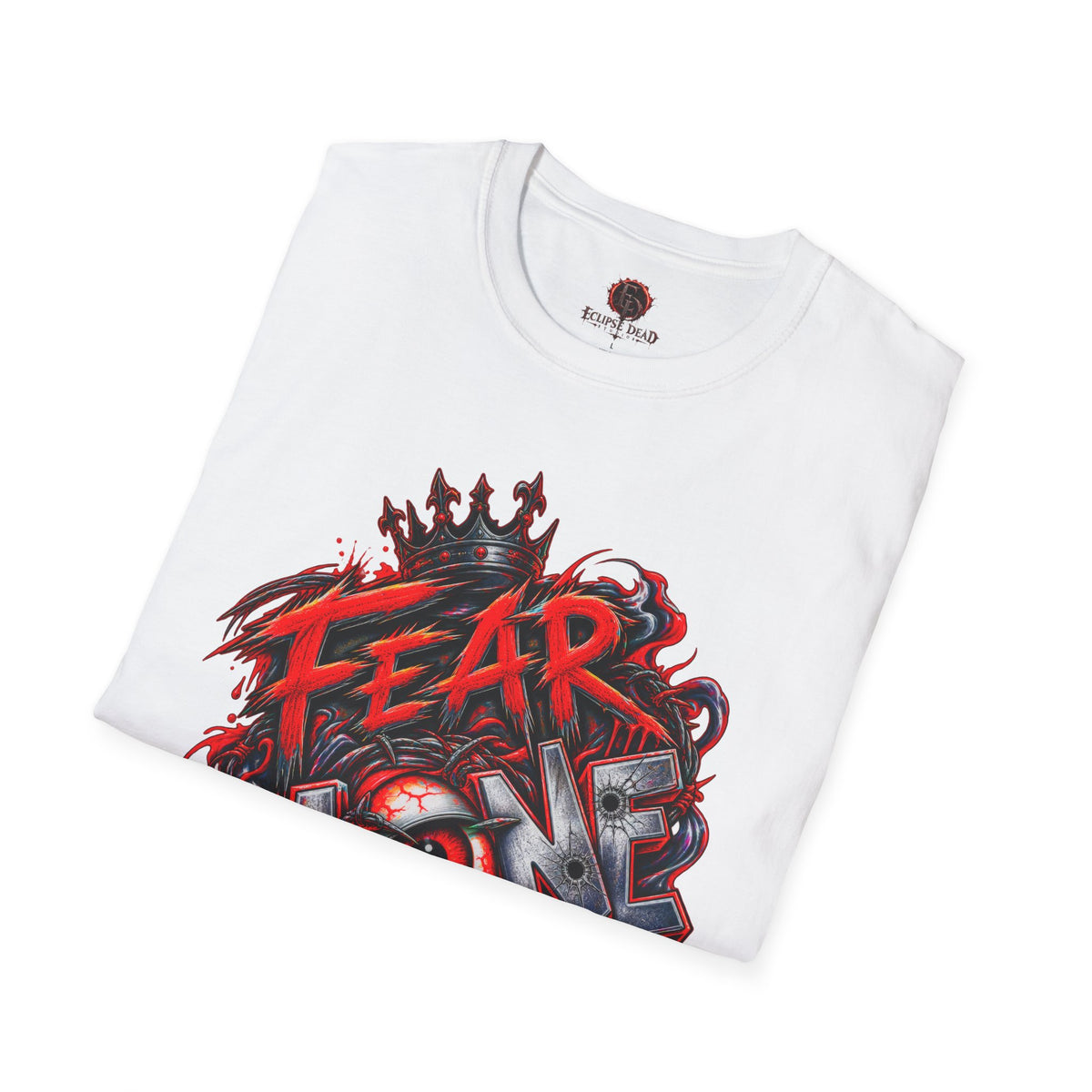 Fear None T-Shirt | Gothic red crown eye horror lettering