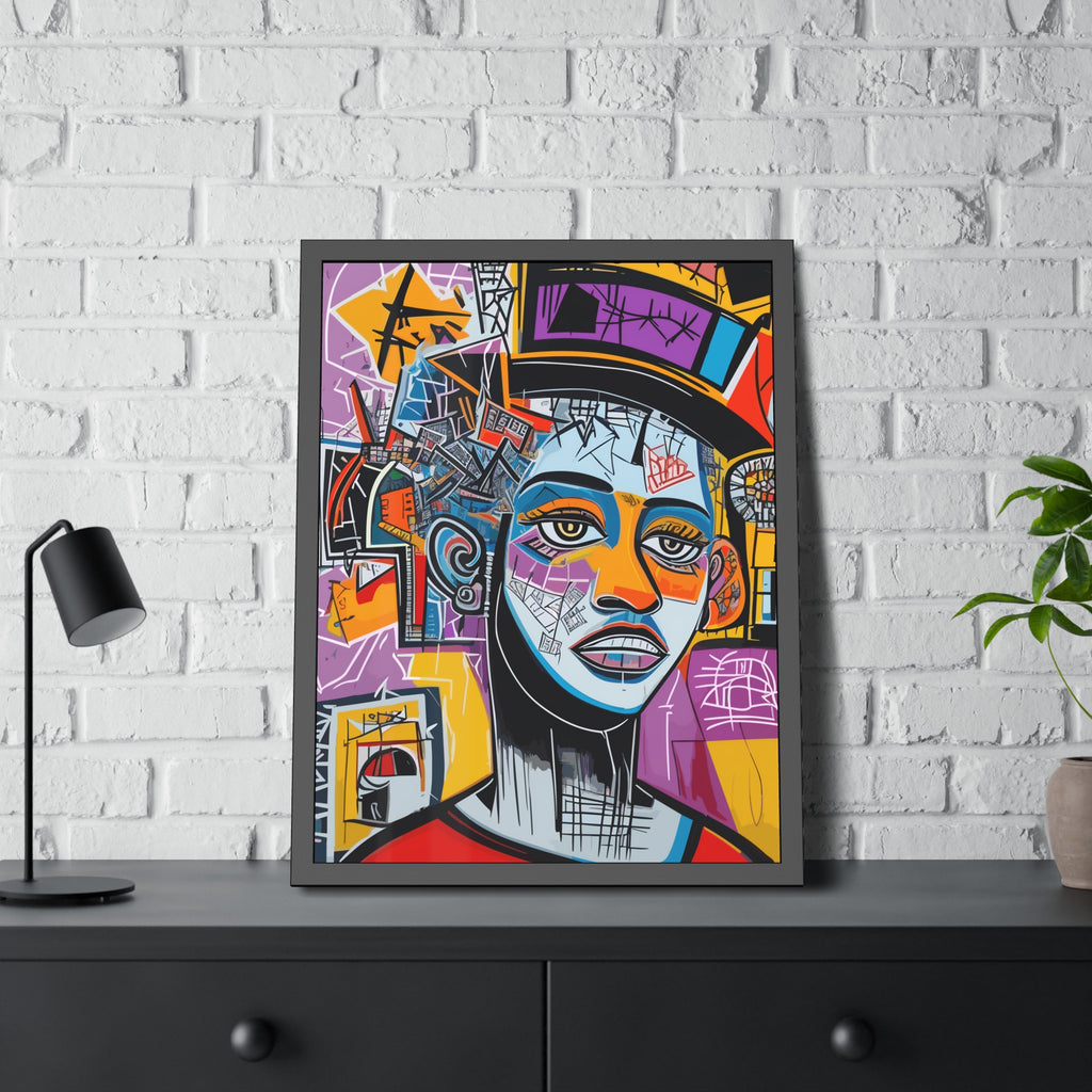 Framed Poster — Colorful Urban Abstract Portrait Wall Art