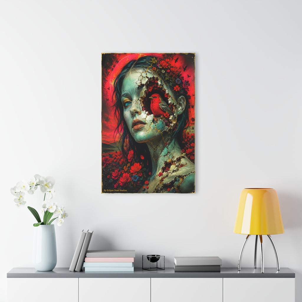 Surreal Floral Portrait Acrylic Print — French Cleat Wall Art