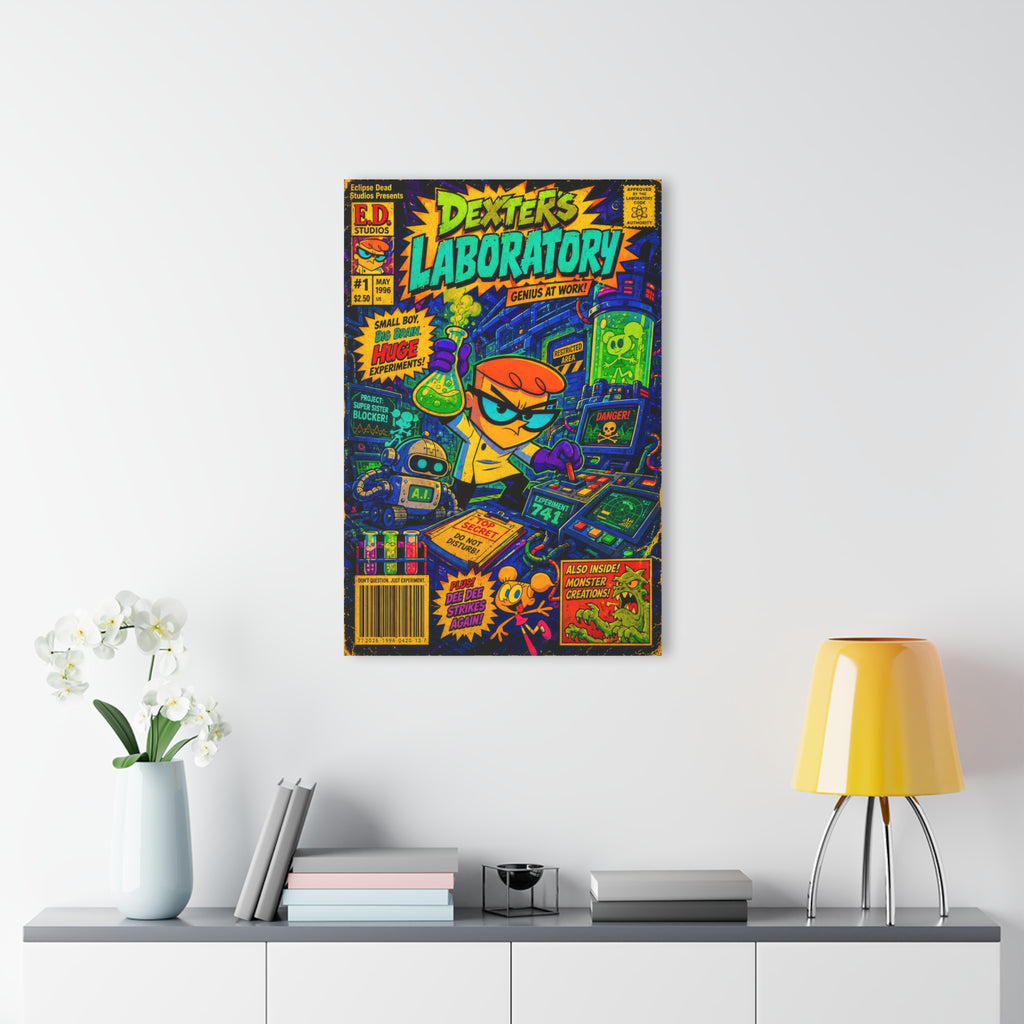Dexter's Laboratory Comic Style Acrylic Print — Retro Cartoon Wall Art (French Cleat Hanging)