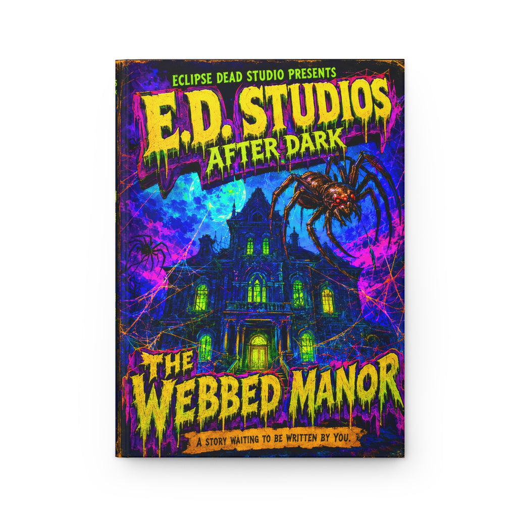 Webbed Manor Hardcover Journal | Haunted Mansion Spider Notebook