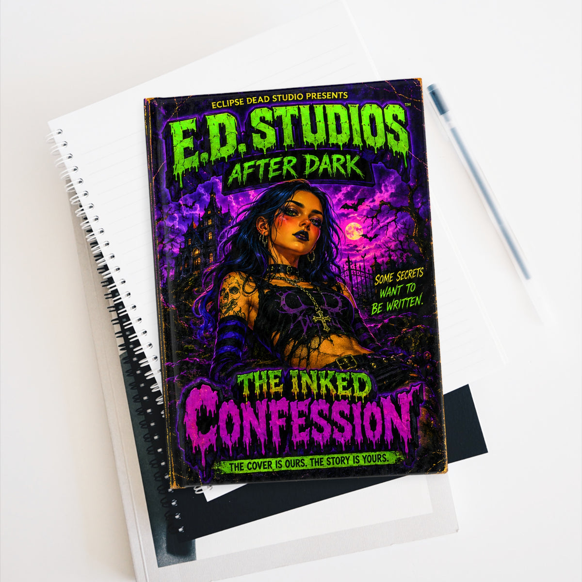 The Inked Confession Journal | Ruled Line, Gothic Horror Notebook