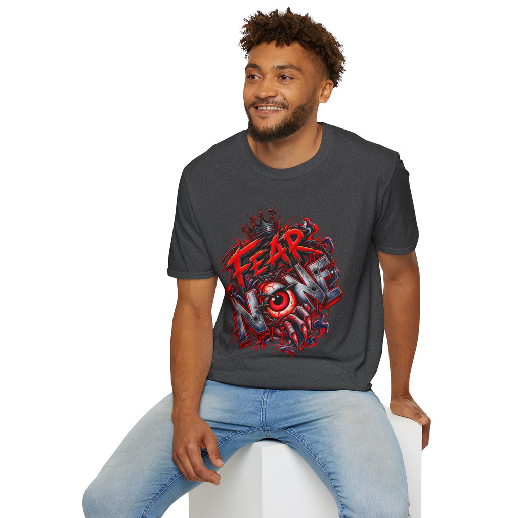 Fear None T-Shirt | Gothic red crown eye horror lettering