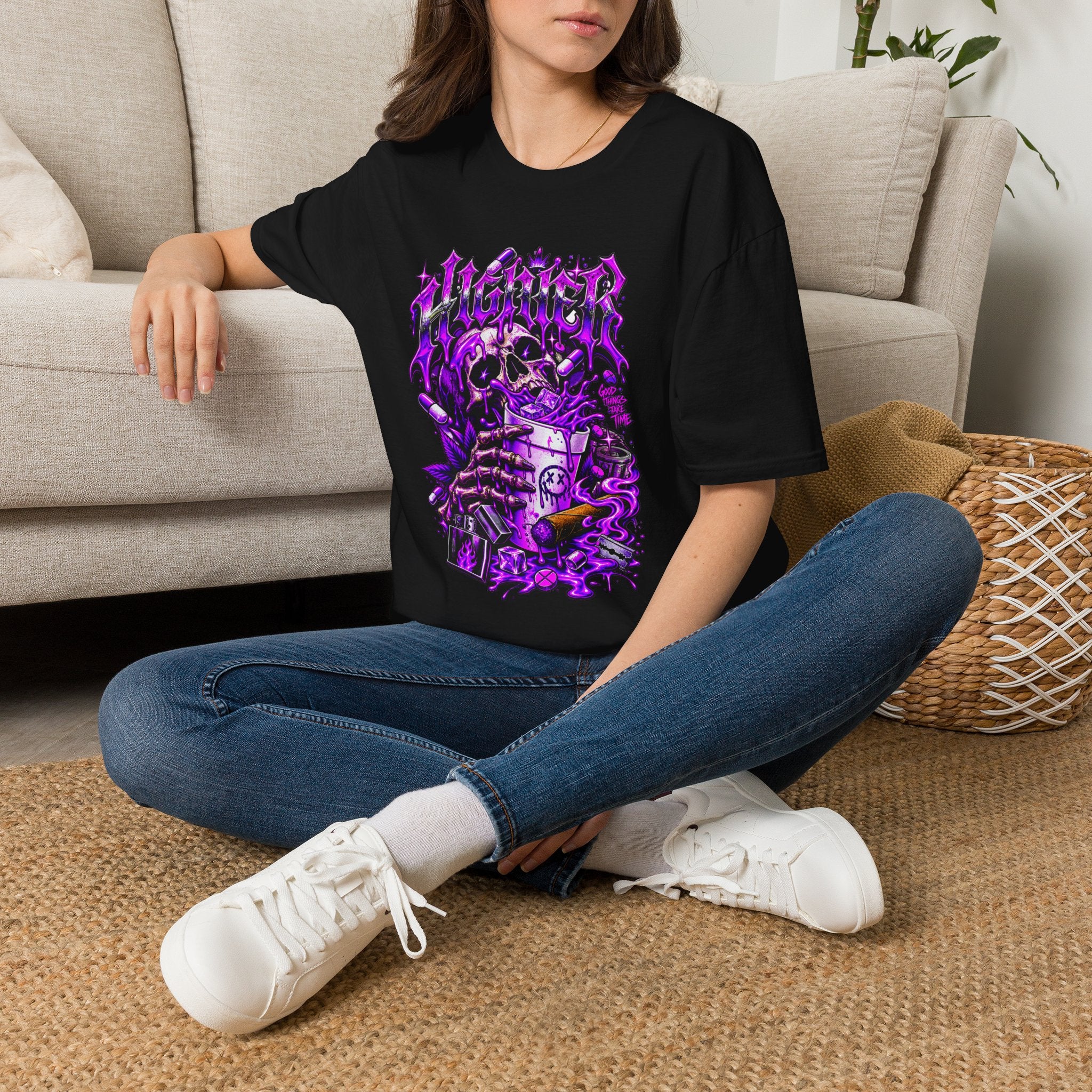 Skull Alchemist T-Shirt — Purple Gothic Potion Graphic Tee