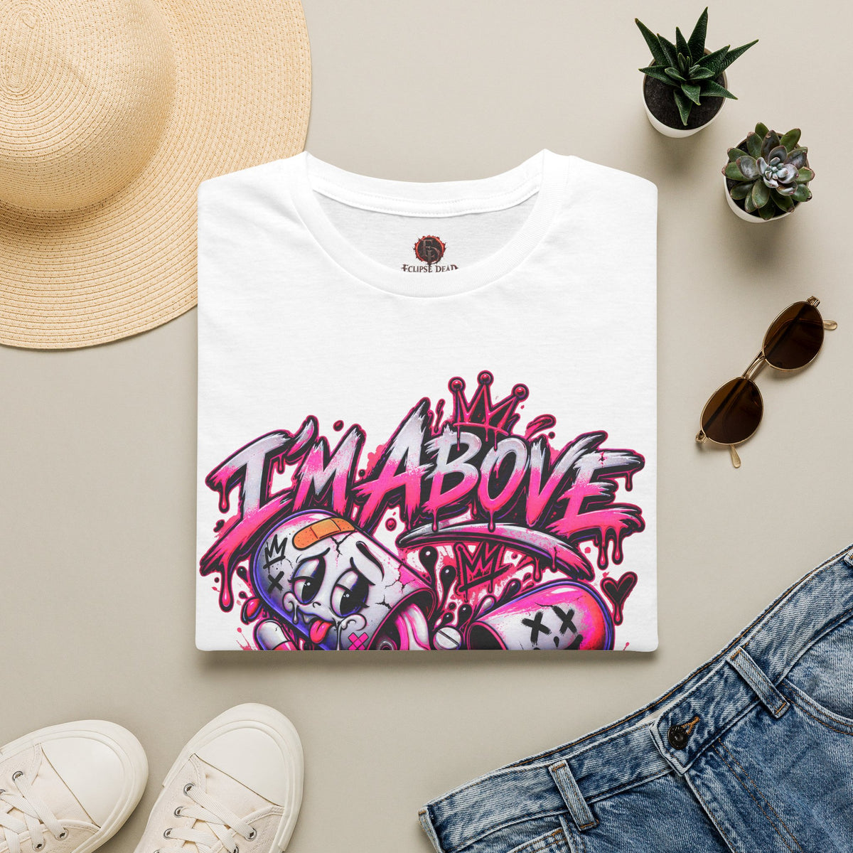 I’m Above Okay T-Shirt | Graffiti Skull Crown Streetwear Tee
