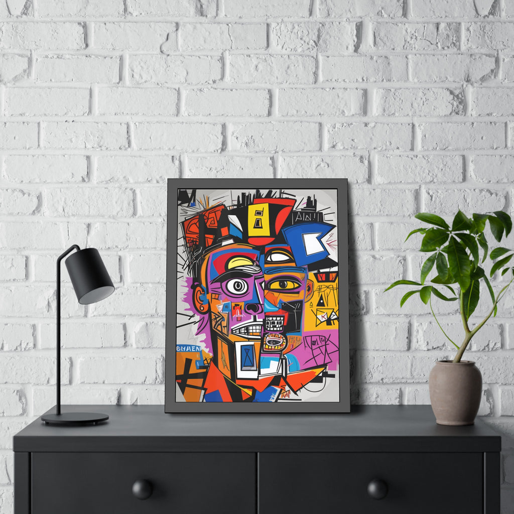 Abstract Street Art Portrait Framed Poster