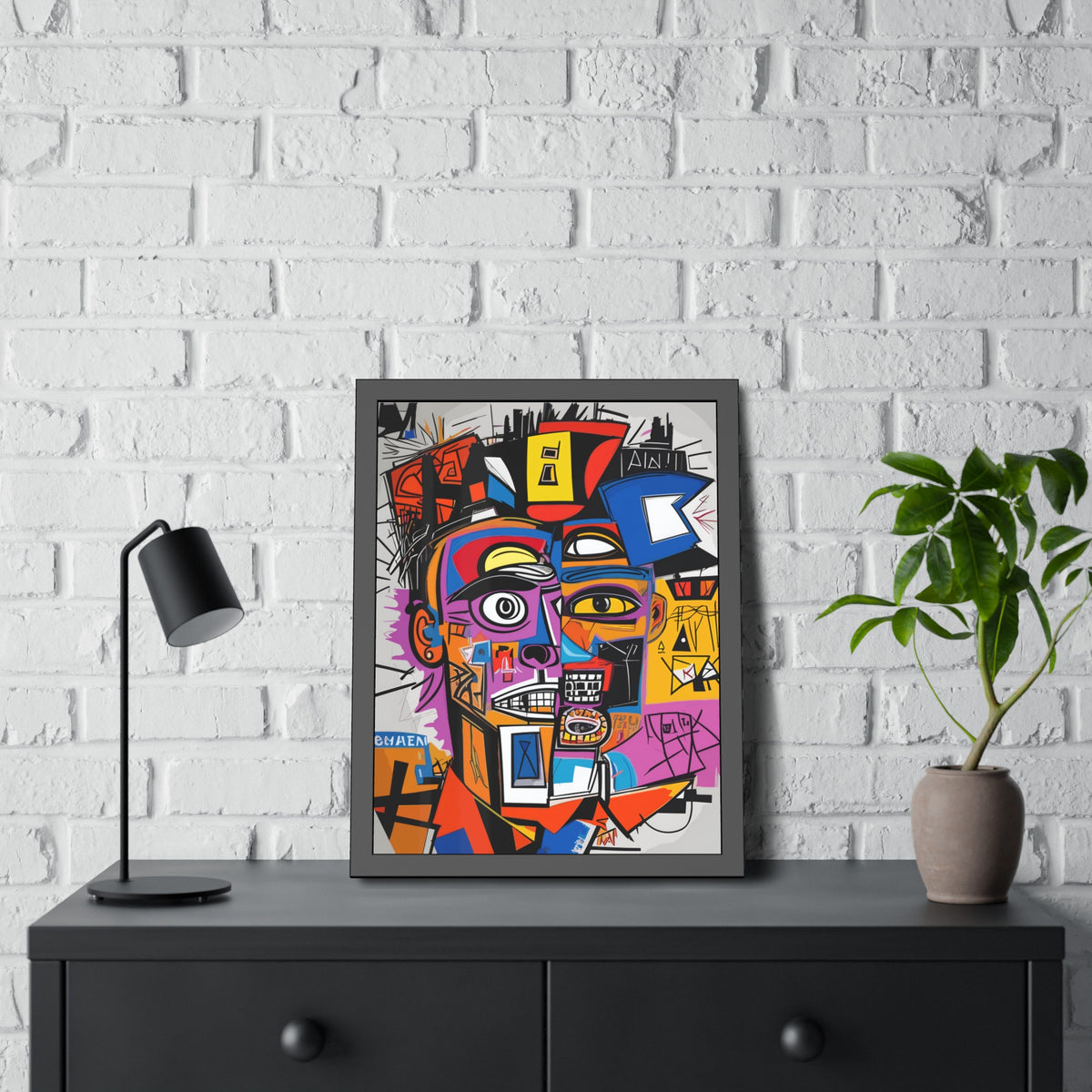 Abstract Street Art Portrait Framed Poster