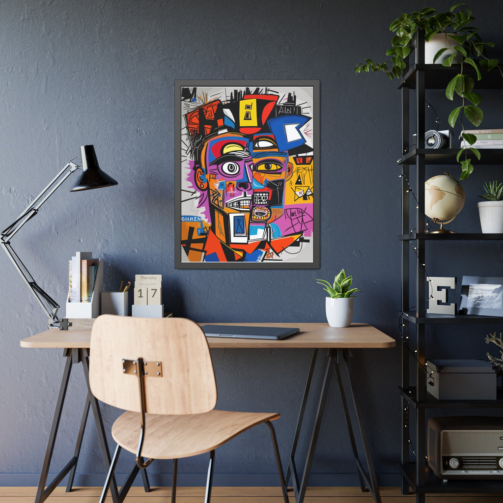 Abstract Street Art Portrait Framed Poster