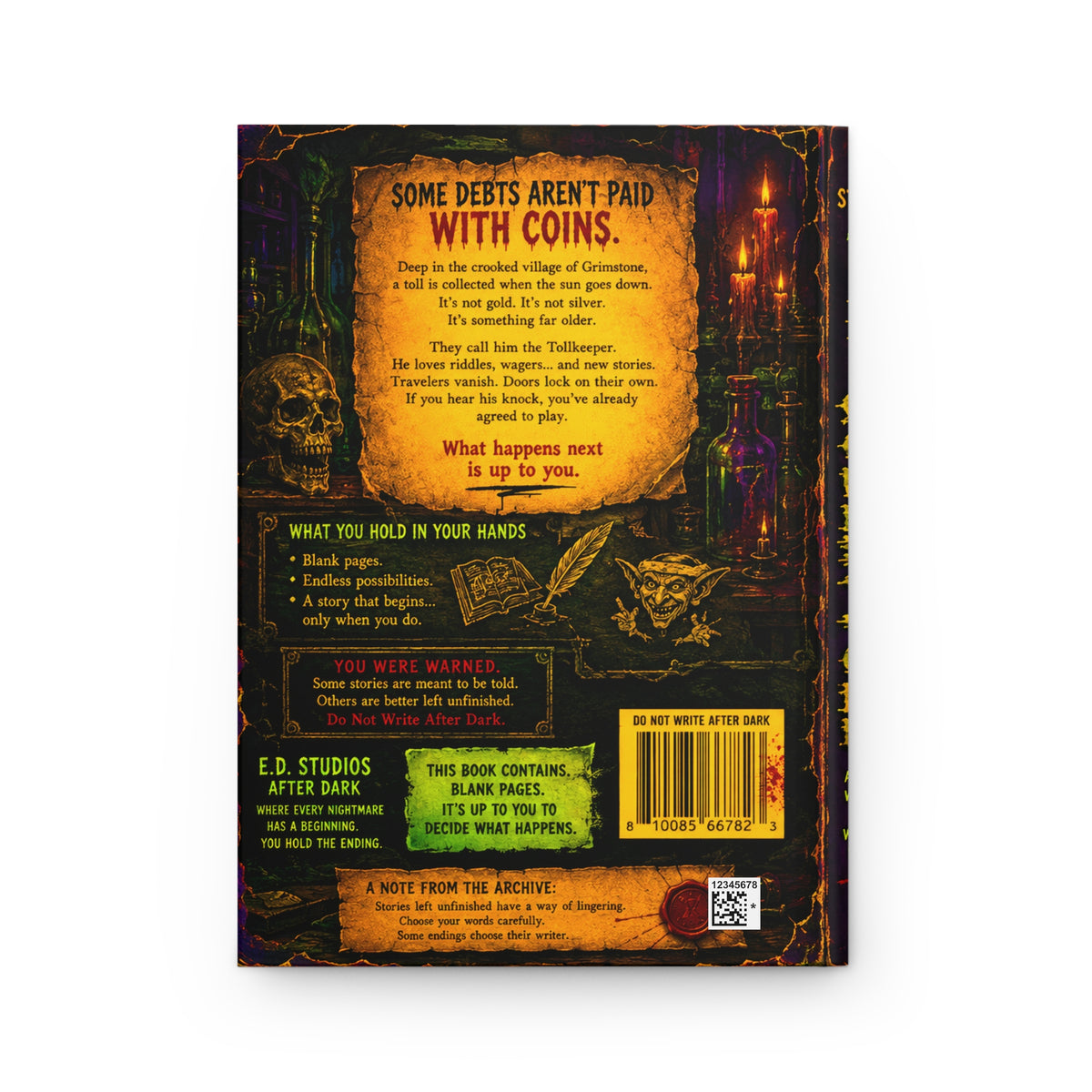 Goblin Toll horror cover Hardcover Journal | Gothic fantasy notebook