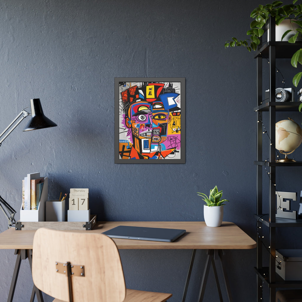 Abstract Street Art Portrait Framed Poster