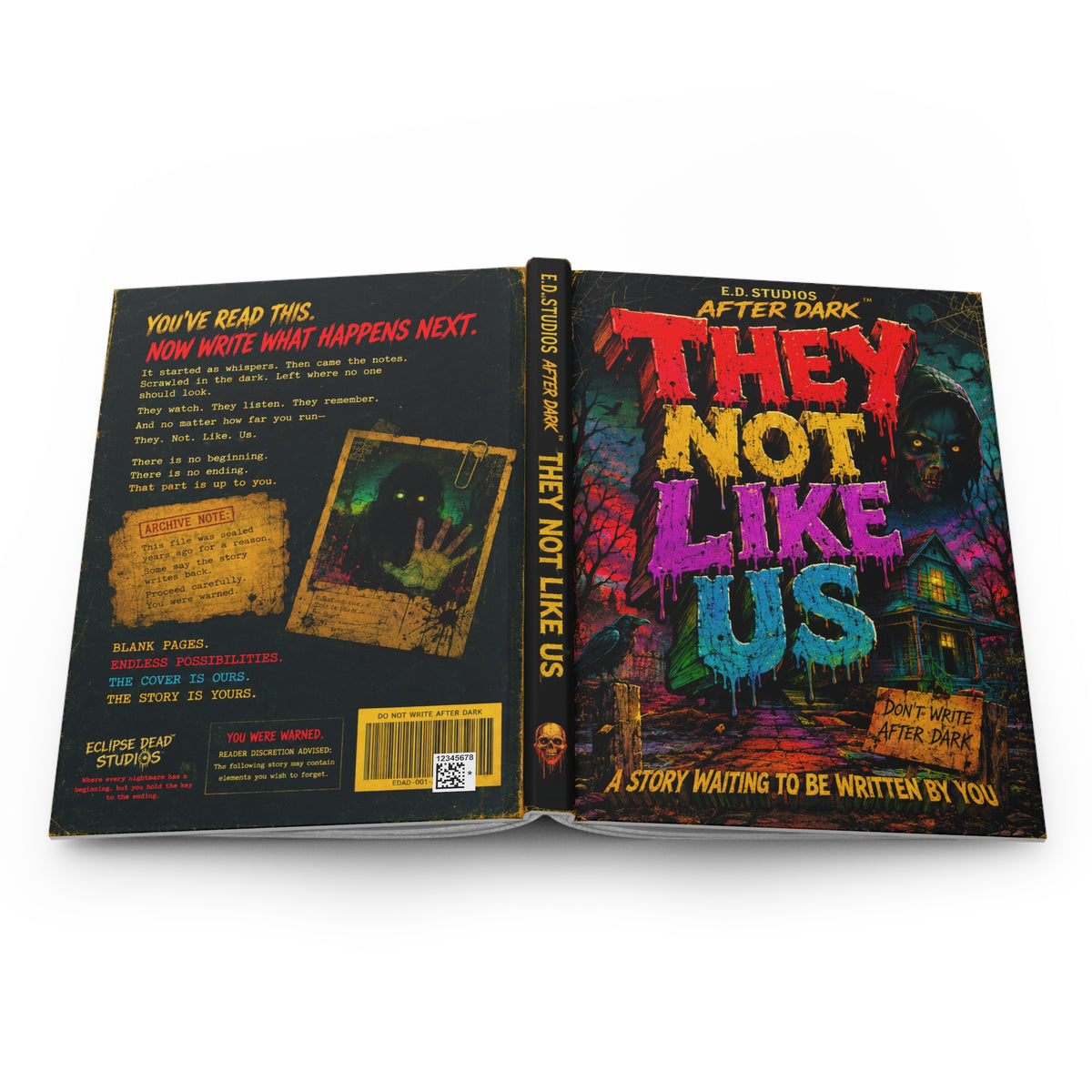 Horror Hardcover Journal — "They Not Like Us" Lined Story Notebook