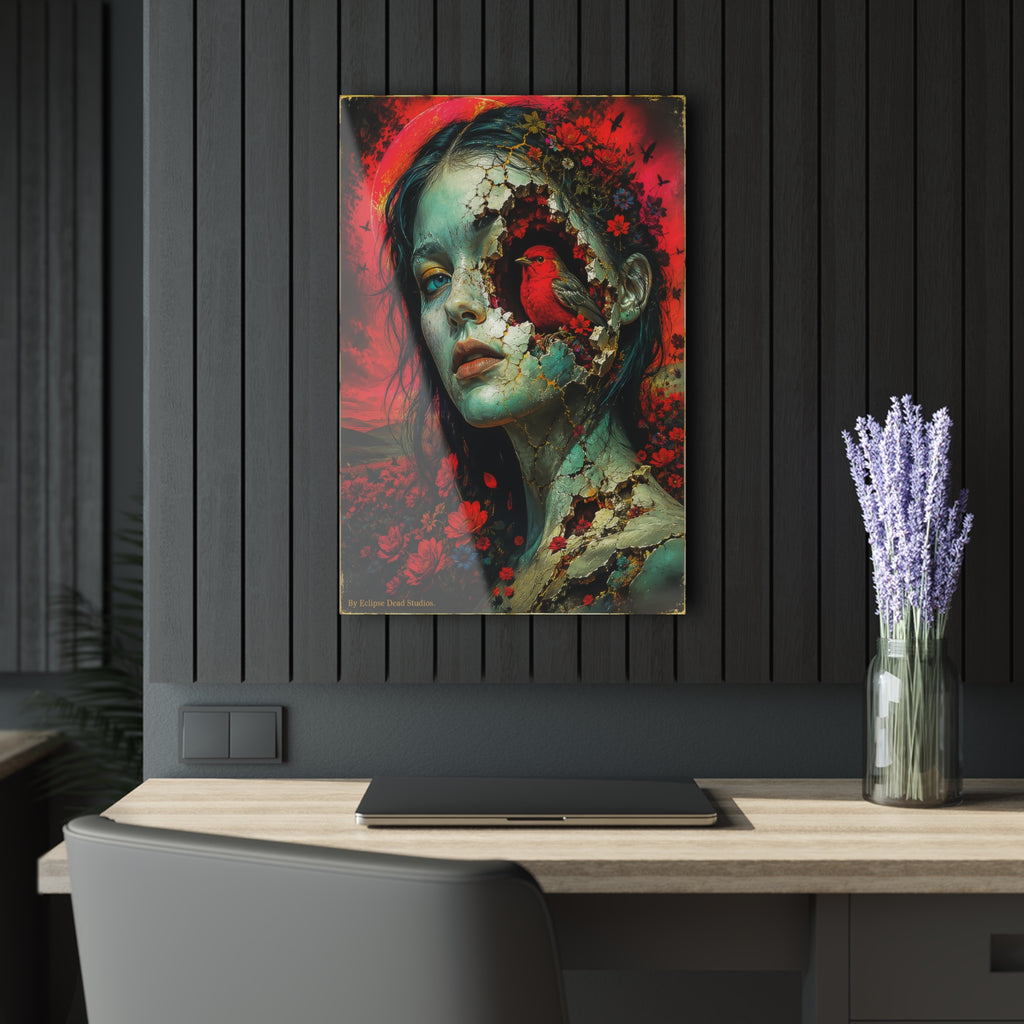 Surreal Floral Portrait Acrylic Print — French Cleat Wall Art