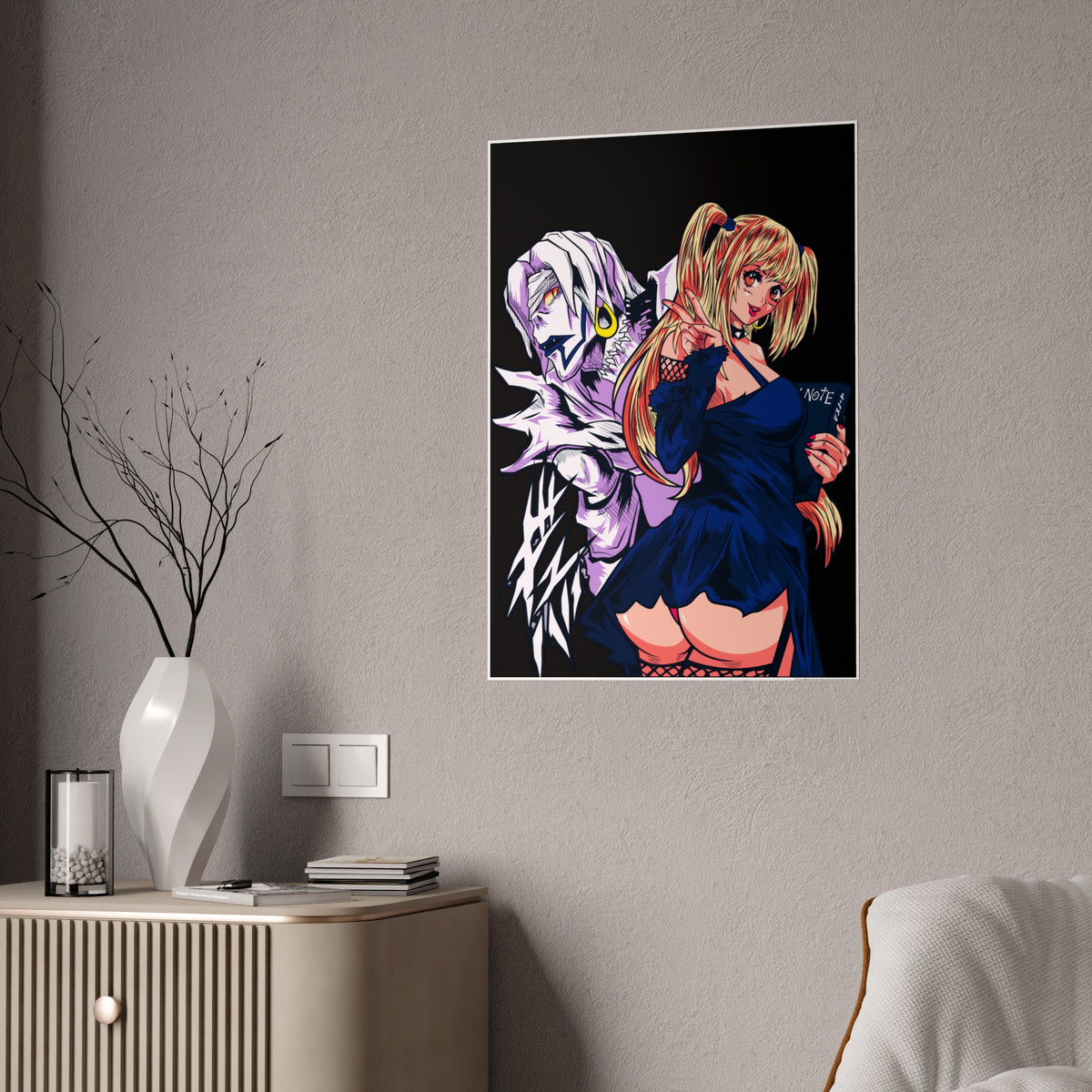 Anime Gloss Poster — Dark Duo Girl & Phantom Art Print